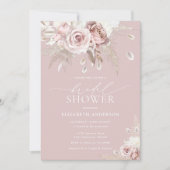 Elegantes Chic Dusty Rose Brautparty Einladung (Vorderseite)