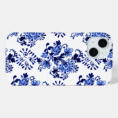 Elegantes Chic Dutch Delft Blumenmuster Case-Mate iPhone Hülle (Rückseite (Horizontal))
