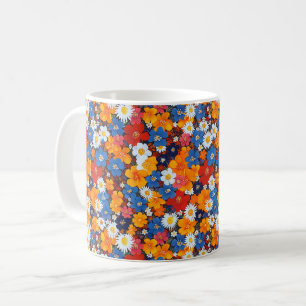 Elegantes Chic Farbige Stilvolle Moderne Blumen Kaffeetasse