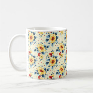 Elegantes Chic Farbige Stilvolle Moderne Blumen  Kaffeetasse