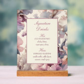 Elegantes Chic Floral Wedding Signature Drinks Men Acrylschild (Neutral)