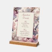 Elegantes Chic Floral Wedding Signature Drinks Men Acrylschild (Winkel)