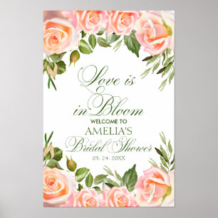 Elegantes, chic, florales Brautparty-Willkommenspo Poster