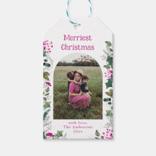 Elegantes Chic Foto Merriest WeihnachtsgeschenkTag Geschenkanhänger