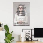 Elegantes Chic Gedenkfeier-Fotodesign Poster (Heimbüro)