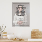 Elegantes Chic Gedenkfeier-Fotodesign Poster (Küche)