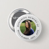 Elegantes Chic Gedenkfoto-Tribut-Design Button (Vorne & Hinten)