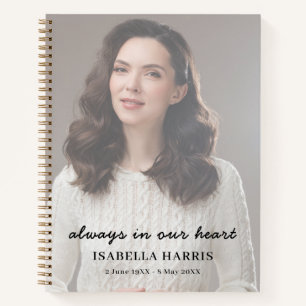 Elegantes Chic Gedenkfoto-Tribut-Design Notizblock