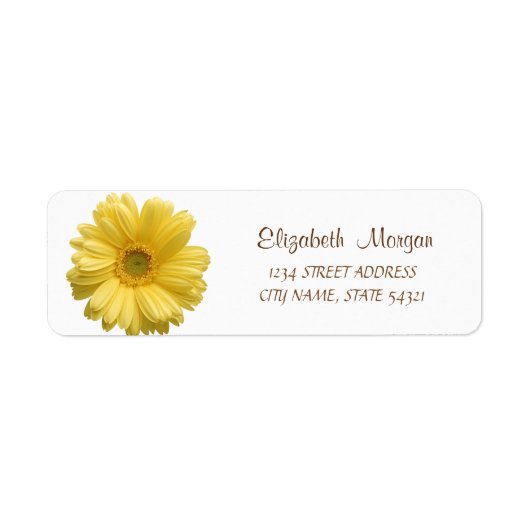 Elegantes Chic, gelbes Daisy-Adressetikett (Vorne)