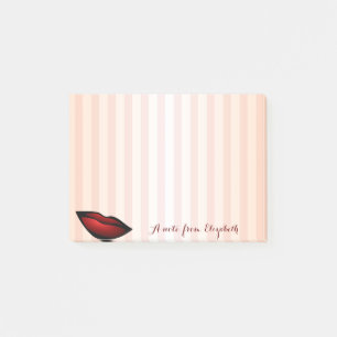 Elegantes Chic gestreiftes Stylisches Girly, rote  Post-it Klebezettel
