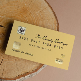 Elegantes Chic Gold Black Luxury Credit Card Logo Visitenkarte