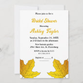 Elegantes Chic Gold Blätter fallen florales Brautp Einladung (Vorderseite)