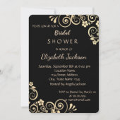 Elegantes Chic Gold Blume Brautparty Einladung (Vorderseite)