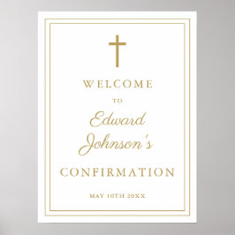Elegantes Chic Gold Border Confirmation Willkommen Poster