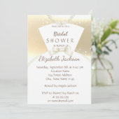 Elegantes Chic Gold , Bride Dress Brautparty Einladung (Stehend Vorderseite)