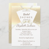 Elegantes Chic Gold , Bride Dress Brautparty Einladung (Vorne/Hinten)