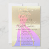 Elegantes Chic Gold , Bride Dress Brautparty Einladung (Vorderseite)