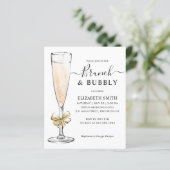 Elegantes Chic Gold Brunch und Bubbly Brautparty (Stehend Vorderseite)