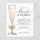 Elegantes Chic Gold Brunch und Bubbly Brautparty (Vorderseite)