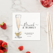 Elegantes Chic Gold Brunch und Bubbly Brautparty Serviette (Beispiel)