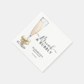 Elegantes Chic Gold Brunch und Bubbly Brautparty Serviette (Ecke)