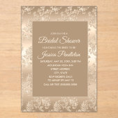 Elegantes Chic Gold Champagne Vintages Brautparty Acryleinladungen (Vorderseite)