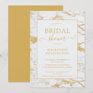Elegantes Chic Gold Foil Marble Brautparty Einladung
