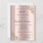Elegantes Chic Gold Frame Rose Gold Brautparty Einladung (Vorderseite)