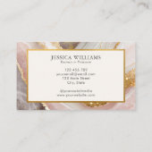 Elegantes Chic Gold Glitzer Marmor Modernes Logo Visitenkarte (Rückseite)