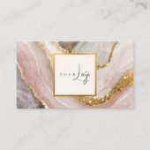 Elegantes Chic Gold Glitzer Marmor Modernes Logo Visitenkarte (Vorderseite)