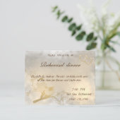 Elegantes Chic Gold Hearts, Birds Probe Dinner Einladung (Stehend Vorderseite)