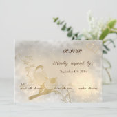 Elegantes Chic Gold Hearts, Birds UAWG Einladung (Stehend Vorderseite)