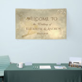 Elegantes Chic Gold Hearts, Birds Wedding Banner (Messeveranstaltung)