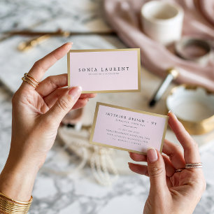 Elegantes Chic Gold Metallic Rosé Minimalist Visitenkarte