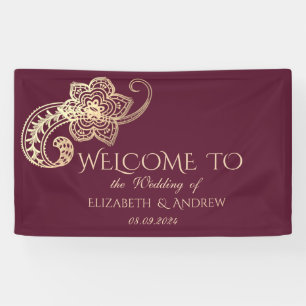 Elegantes Chic Gold Paisley Banner