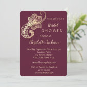 Elegantes Chic Gold Paisley Brautparty Einladung (Stehend Vorderseite)