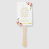Elegantes Chic Gold Pink Floral Wedding Programm Fächer (Rückseite)