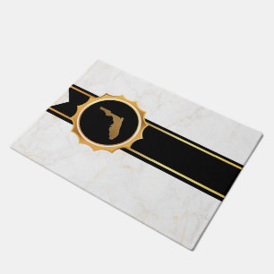 Elegantes Chic Gold & Schwarz Florida State Karte Fußmatte