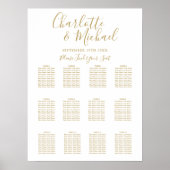 Elegantes Chic Gold Seating Chart Poster (Vorne)