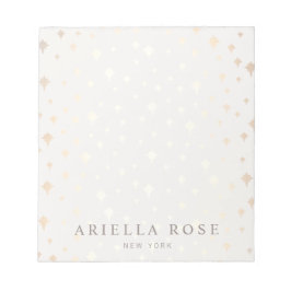 Elegantes Chic Gold Stars Muster Editor Notizblock