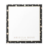 Elegantes Chic Gold Stars Muster Editor Notizblock (Vorderseite)