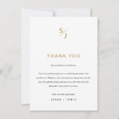 Elegantes Chic Gold Typografy Wedding Foto Dankeskarte (Rückseite)