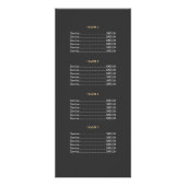 Elegantes Chic Gold und Black Price List Menü (Hinten)