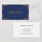 Elegantes Chic Gold und Navy Blue Visitenkarte (Vorne/Hinten)