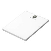 Elegantes Chic Gray Watercolor Circle Black Monogr Notizblock (Rotiert)