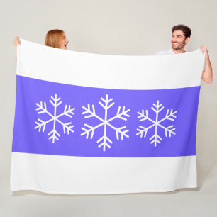 Elegantes Chic Helllila Weiß Streifen Schneeflocke Fleecedecke