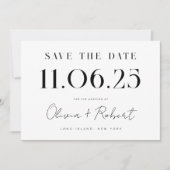 Elegantes Chic Hochzeitdatum Save the Date (Vorderseite)