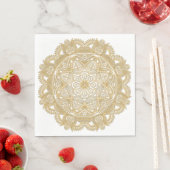 Elegantes Chic Imitate Gold Mandala Blume Muster Serviette (Beispiel)
