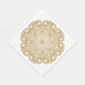 Elegantes Chic Imitate Gold Mandala Blume Muster Serviette (Ecke)