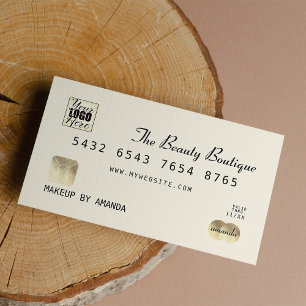 Elegantes Chic Ivory Gold Luxury Credit Card Logo Visitenkarte